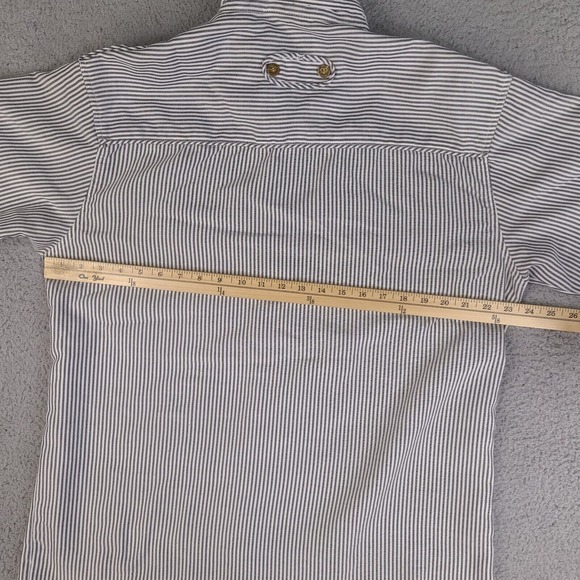 Brooklyn Basement Shirt Mens XL White Striped Button Down Urban Short Sleeve - Picture 14 of 16
